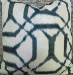 Designer Pillow Cover, Rljpt, Indigo Blue - thumbnail 1
