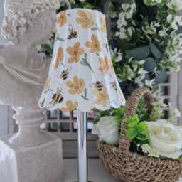 Cordless Touch Lamp. Beautiful Decoupaged Gisela Graham Inspired Buttercup & Bee Usb Rechargeable - thumbnail 4