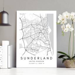 Sunderland Map Print Minimalist UK City Wall Art - thumbnail 2