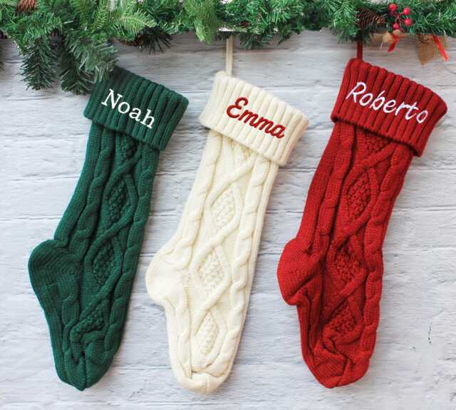 2025 Embroidered Christmas Stocking, Knitted Family Personalized Xmas Stocking With Name, Holiday Stockings, Christmas Gifts - image 1