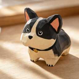 Personalised Wooden Corgi Figure - Engraved Name New Baby Gift Christening Nursery Decor - thumbnail 3