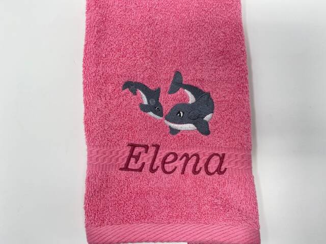 Guest Towel/Hand Bath 470/500 G/Meter Whale 01 Whales Sea Creatures + Name Embroidery Personalized - image 1