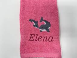 Guest Towel/Hand Bath 470/500 G/Meter Whale 01 Whales Sea Creatures + Name Embroidery Personalized