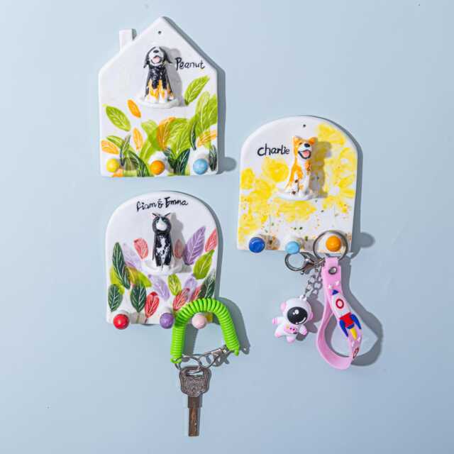 Personalized Pet Figurine Key Holder Custom Ceramic Dog, Cat, Bird - image 1