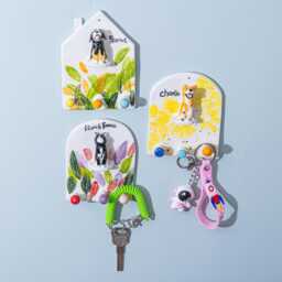 Personalized Pet Figurine Key Holder Custom Ceramic Dog, Cat, Bird