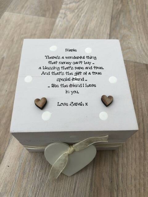 Shabby Chic Personalised Box Special Best Friend Friendship Or Any Name Trinket Jewellery Birthday Christmas Present Gift - image 1