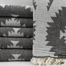 "Turkish Towel, Geometric Towel, Handmade Towel, Turkish Peshtemal, Aztec Towel, 35""x70" - thumbnail 3