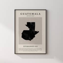Guatemala Map Vintage Abstract Wall Art Print Picasso + Matisse Inspired Travel Poster - thumbnail 2