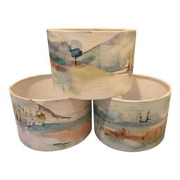 Russet Shores Handmade Drum Lampshade For Table, Floor, Ceiling Or Pendant Lamps With Uk, Eu Usa Fittings - thumbnail 3
