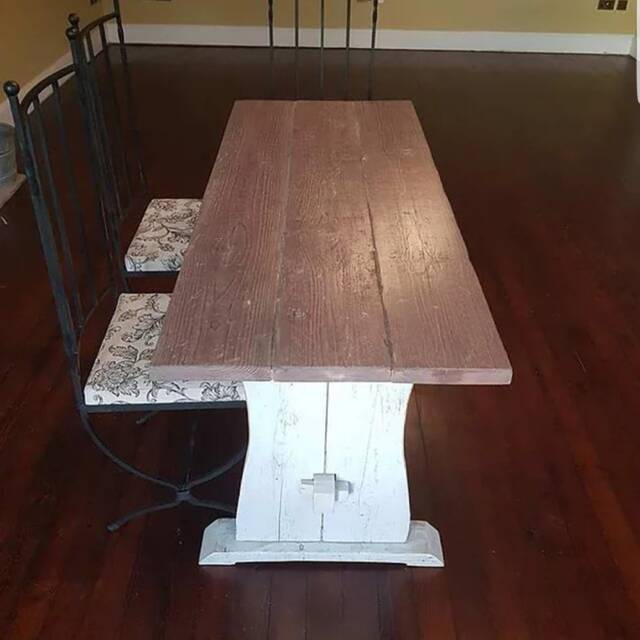 Reclaimed Table Tops, Farmhouse Dining Table, Kitchen Breakfast Country Farmhouse, Solid Wooden Benches - image 1