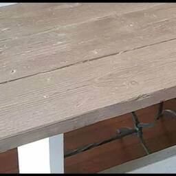 Reclaimed Table Tops, Farmhouse Dining Table, Kitchen Breakfast Country Farmhouse, Solid Wooden Benches - thumbnail 3