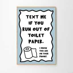 Text Me If You Run Out Of Toilet Paper Art Canvas Poster, Trendy Wall Art, Bathroom Aesthetic Decor, Retro Home Printed Gift - thumbnail 2