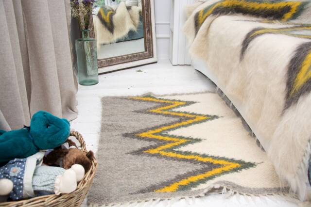 Scandinavian Wool Area Rug - Handwoven Eko Sheep Carpet - image 1