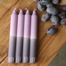 Dip Dye Candles Plom/ Hand-Dyed Stick Candles/Set Of 4 Colorful - thumbnail 2