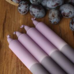 Dip Dye Candles Plom/ Hand-Dyed Stick Candles/Set Of 4 Colorful - thumbnail 3