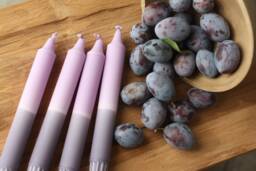 Dip Dye Candles Plom/ Hand-Dyed Stick Candles/Set Of 4 Colorful - thumbnail 1
