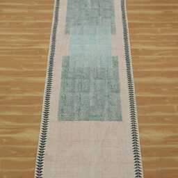 Boho Kitchen Runner Rug, Geometric Woven Cotton Rug With Tassels - thumbnail 3