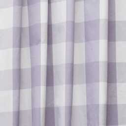 Light Purple N Ivory Gingham Checks Cotton Curtain Panels - Rod Pocket, Grommet, Box Pleat, Three Pinch Tab Top & Plain Ring Top - thumbnail 3