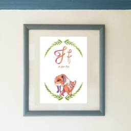 F Is For Fox, Nursery Art, Woodland Fox Letter F, Decor - thumbnail 2