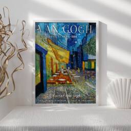 Van Gogh Cafe Terrace Exhibition Poster, At Night, Vincent Art Print, Wall Decor, Gift, A1/A2/A3/A4 - thumbnail 3