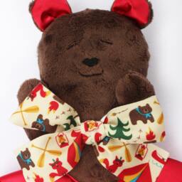 Brown Minky Bear Lovey Satin Baby Security Blanket, Stuffed Animal Toy - thumbnail 3