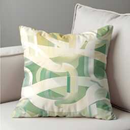 Green Abstract Cushion Cover, Soft Brushstroke Design Pillow Case, Modern Art Decor, 18x18 - thumbnail 4