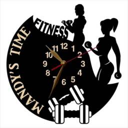 Wall Clock Body Fitness Club 12-18Inch Non-Ticking Large, Women Bodybuilding Female Sport, Gym Art D??cor #198 - thumbnail 1