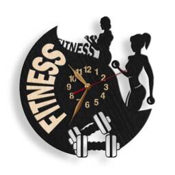 Wall Clock Body Fitness Club 12-18Inch Non-Ticking Large, Women Bodybuilding Female Sport, Gym Art D??cor #198 - thumbnail 2