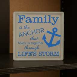 Family Anchor Frosted Glass Block - Home Decor Night Light