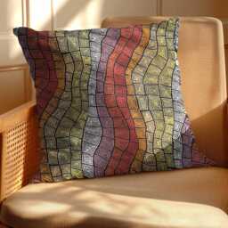 "Indigenous Abstract Cushion Covers - ""Sand Dunes"" Design 18""/20" - thumbnail 3
