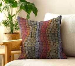 "Indigenous Abstract Cushion Covers - ""Sand Dunes"" Design 18""/20" - thumbnail 1