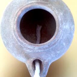 Jerusalem Star Of David Oil Lamp Clay, Ancient Oil Candle, Holy Lamp From Jerusalem, Blessed Ancient Israel, Made in Israel - thumbnail 2