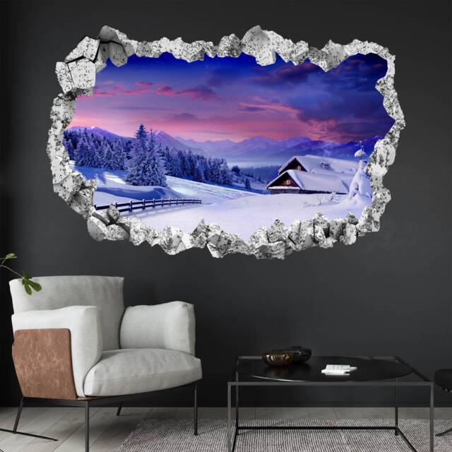 Snow Winter Trees Wall Decal Sticker Mural Poster Print Art Home Bedroom Office Decor Kr48 - image 1
