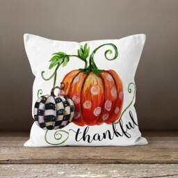 Fall Pumpkin Pillow Case/Pumpkin Cover/Autumn Throw Cushion Cover/Farmhouse Style Top/Autumn Leaf Case - thumbnail 3