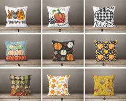 Fall Pumpkin Pillow Case/Pumpkin Cover/Autumn Throw Cushion Cover/Farmhouse Style Top/Autumn Leaf Case