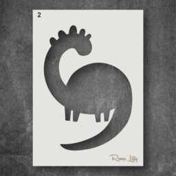 Cute Dinosaur Stencils - Reusable For Wall Art, Home D??cor, Painting. Various Design & Size Options. Group 1 - thumbnail 3