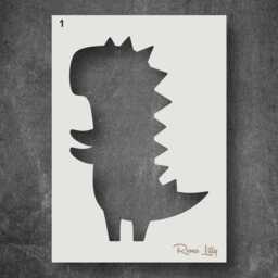 Cute Dinosaur Stencils - Reusable For Wall Art, Home D??cor, Painting. Various Design & Size Options. Group 1 - thumbnail 2