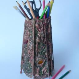 Pen/Pencil Holder, Desktop Organizer, Tower, Home Decor, Mixed Media Object - thumbnail 3