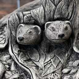 Hedgehog Couple Statue Garden Hedgehogs Stone Animal Pair Figurine Woodland Decor Cement Hedgehog Sculpture Wildlife Ornament Forest - thumbnail 2