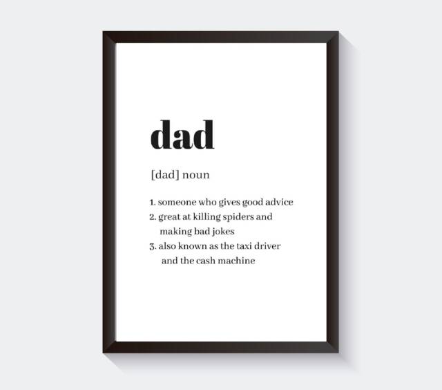 Dad Definition Print, Father's Day Present, Gifts For Dad, Daddy Family Minimalist Word Art - image 1