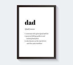 Dad Definition Print, Father's Day Present, Gifts For Dad, Daddy Family Minimalist Word Art - thumbnail 1