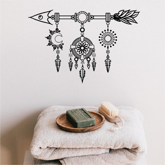Mandala Dream Catcher Vinyl Wall Art, Decal, Sticker, Transfer, Mural, Removable, Decoration, Interior, Exterior, Peel & Stick, - 0891 - image 1
