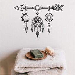 Mandala Dream Catcher Vinyl Wall Art, Decal, Sticker, Transfer, Mural, Removable, Decoration, Interior, Exterior, Peel & Stick, - 0891 - thumbnail 1