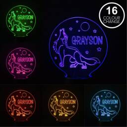 Personalised Wolf Night Light Color Changing Led Kids Room Decor - thumbnail 2