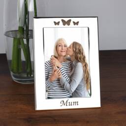 Personalised Mum Silver Photo Frame Butterfly Gift Ideas For Mother's Day Birthday Christmas New Memories 4x6 5x7 Engraved - thumbnail 1