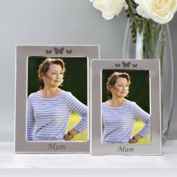 Personalised Mum Silver Photo Frame Butterfly Gift Ideas For Mother's Day Birthday Christmas New Memories 4x6 5x7 Engraved - thumbnail 2