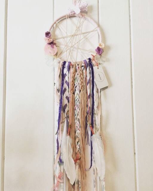 Pink & Purple Dream Catcher. Bow Holder. Hair Bow Hanger, Wall Hanging, Nursery Decor, Girls Decor. Customized Dreamcatcher, Hanger - image 1