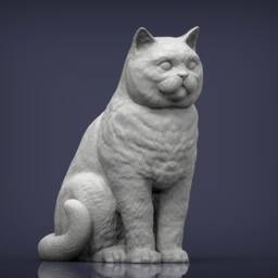 British Short Hair Figurine Statue -3D Printed - For Cat Lovers, Ornament, Memorial, Gift - thumbnail 2