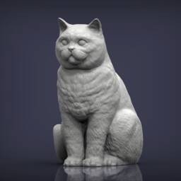 British Short Hair Figurine Statue -3D Printed - For Cat Lovers, Ornament, Memorial, Gift - thumbnail 3