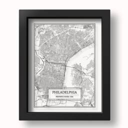 Transparent Philadelphia City Map Detailed Wall Art Print Poster Pennsylvania Gift - thumbnail 2